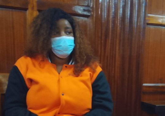 Maria Wangari Kamunge, popularly known on TikTok as Rish Kamunge when she appeared before Chief Magistrate Lucas Onyina at the Milimani Law Courts on Friday, March 28, 2025. PHOTO/Zipporah Ngwatu
