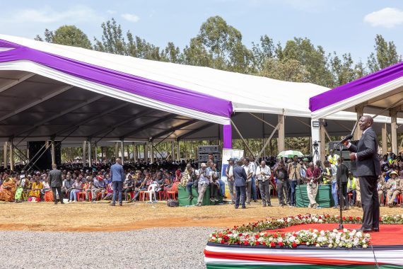 President William Ruto speaking at Malulu Injendi's burial on Tuesday March 4, 2025. PHOTO/https://www.facebook.com/williamsamoei