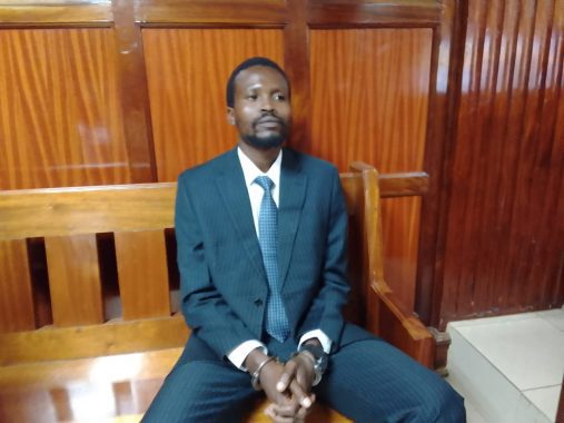 Prime suspect in the murder of Starlet Wahu, John Matara when he appeared before Milimani High Court Judge Alexander Muteti on Tuesday, March 11, 2025.PHOTO/Zipporah Ngwatu