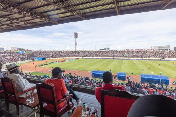 President William Ruto and Raila Odinga follow Harambee Stars Vs Gabon match at Nyayo stadium on Sunday, March 23, 2025.