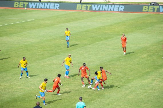 Harambee Stars in action against Gabon in the FIFA World Cup qualifier at Nyayo Stadium on Sunday, March 23, 2025. PHOTO/State House