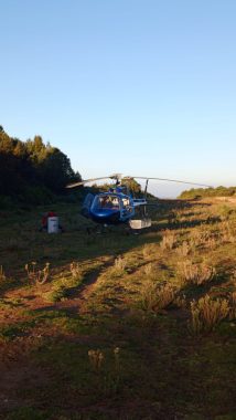 A helicopter being prepared for wildfire suppression. PHOTO/@KWSKenya/X