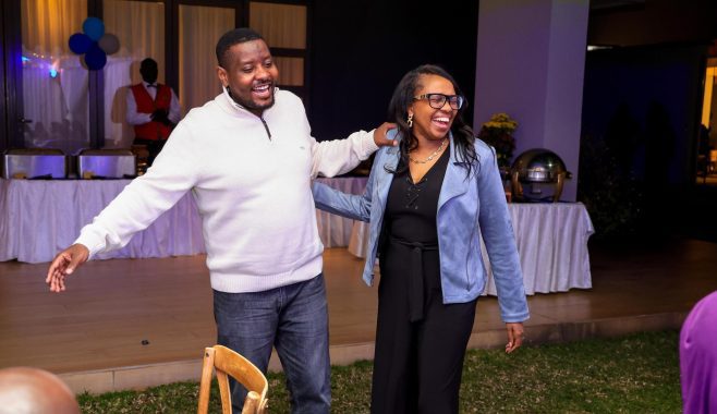 Nakuru County Governor Susan Kihika and her husband, Sam Mburu, when they hosted friends at their home upon her arrival from the United States on Friday, April 25, 2025. PHOTO/https://www.facebook.com/SusanWKihika