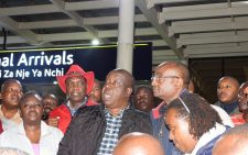 Nominated Senator Gloria Orwoba with a host of other leaders welcoming Fred Matiang'i. PHOTO/@HonKioni/X