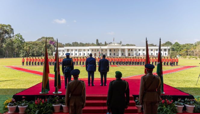 The new-look Nairobi State House when President William Ruto hosted his Guinea Bissau counterpart Umaro Sissoco Embalo on January 25, 2025/@StateHouseKenya/x