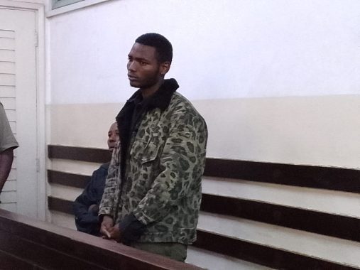Erick Mutinda Philip when he appeared before Kibera Senior Principal Magistrate Zainab Abdul on Monday, April 7, 2025. PHOTO Zipporah Ngwatu