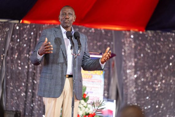President William Ruto speaking after an Easter Sunday service in Ntulele, Narok County, on April 20, 2025. PHOTO/https://www.facebook.com/williamsamoei