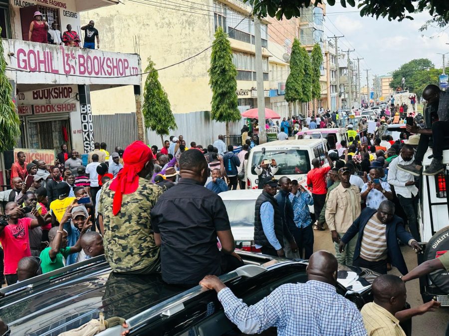 Residents of Kakamega during Natembeya’s rally. PHOTO/@Colettaaluda_1/X
