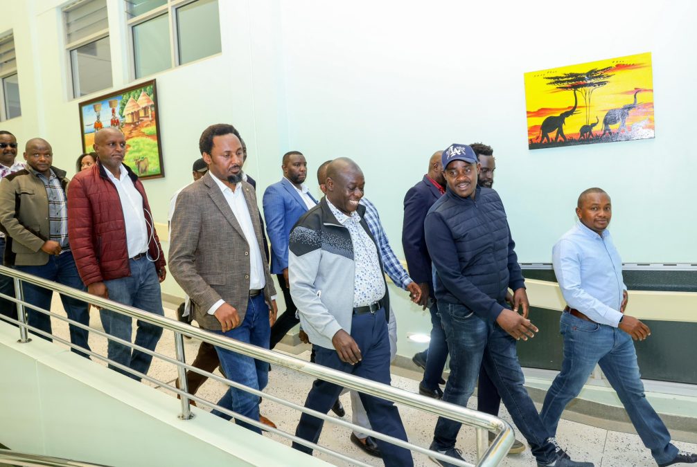 Gachagua in Karen Hospital after visiting George Koimburi. PHOTO//@DCP_Democracy/X