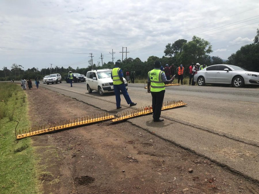 NTSA officers on the road during an operation. PHOTO/@ntsa_kenya/X