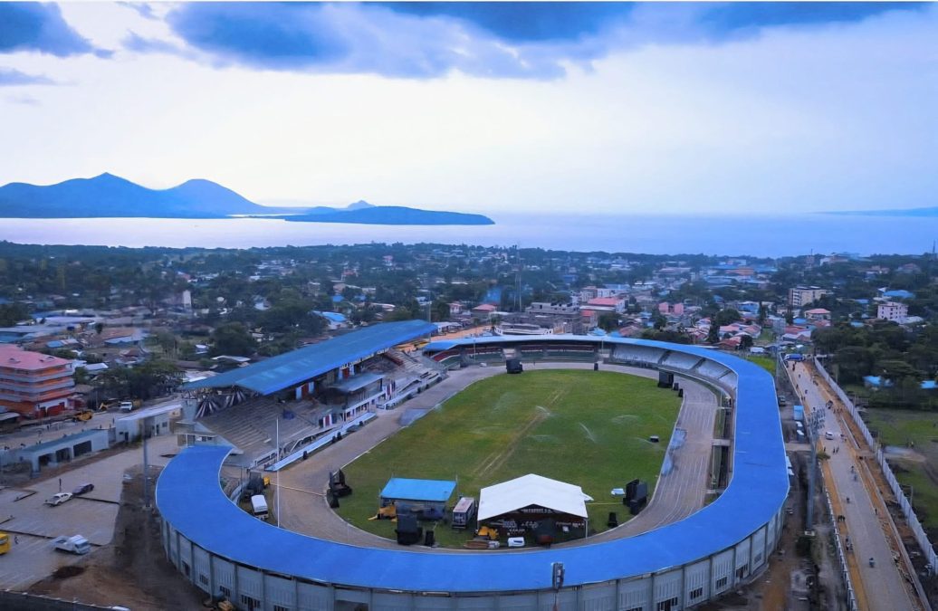 Aerial view of the Raila Odinga Stadium in Homa Bay.