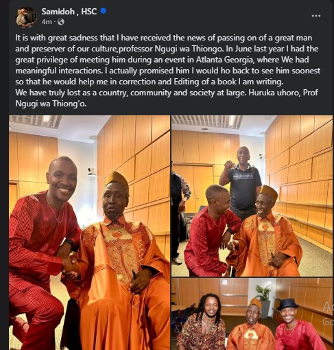 Part of the statement shared by Samidoh on Thursday May 29, 2025. PHOTO/screengrab by K24 Digital/https://www.facebook.com/samidohofficial