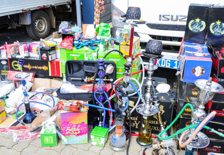 Seized tobacco products burned by CS Aden Duale on Saturday, May 31, 2025. PHOTO/@HonAdenDuale/X