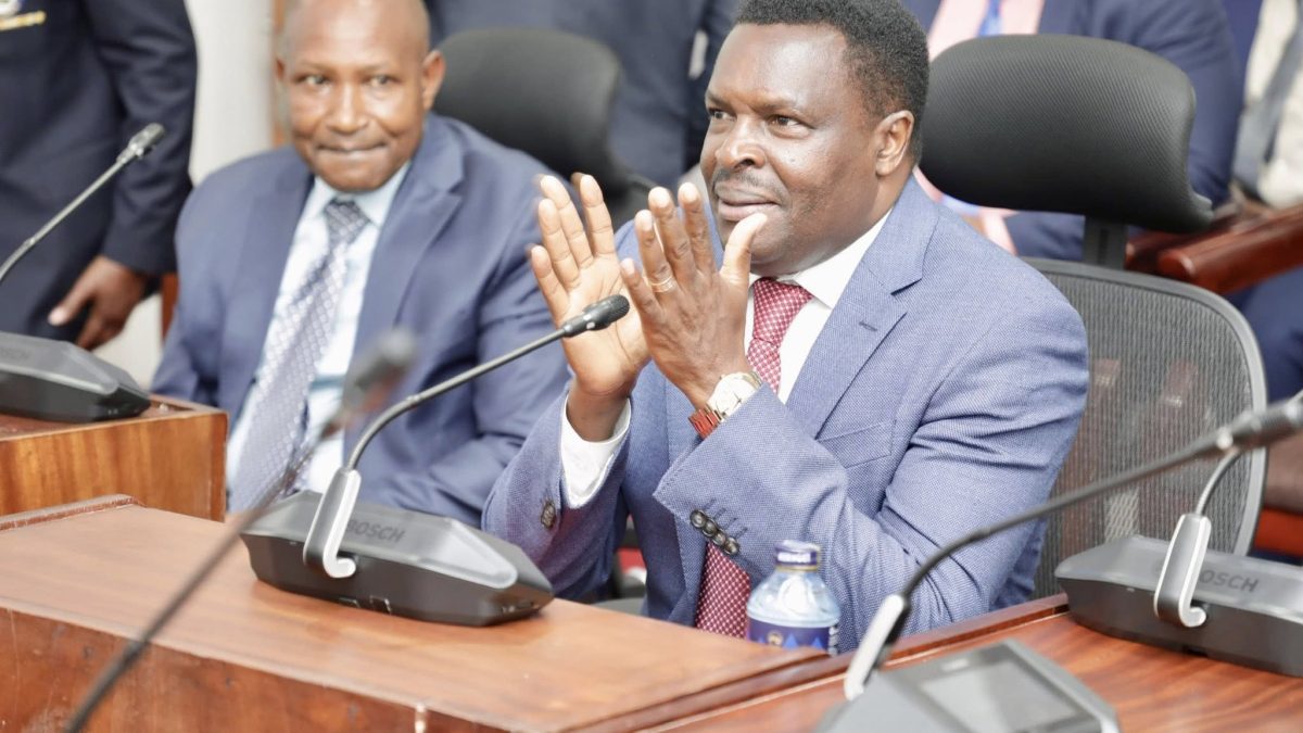 Tharaka Nithi County Governor Muthomi Njuki when he appeared before the Senate County Public Investments and Special Funds Committee on Wednesday, June 25, 2025. PHOTO/https://www.facebook.com/ParliamentKE