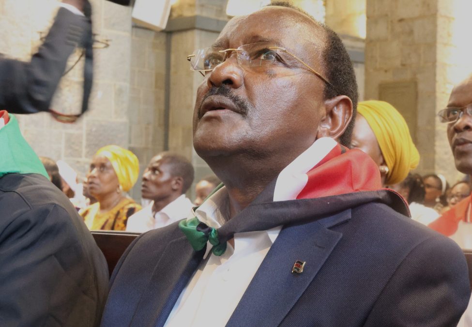 Wiper Leader Kalonzo Musyoka at All Saints Cathedral on Sunday, June 22, 2025, during an interdenominational prayer service. PHOTO/@skmusyoka/X