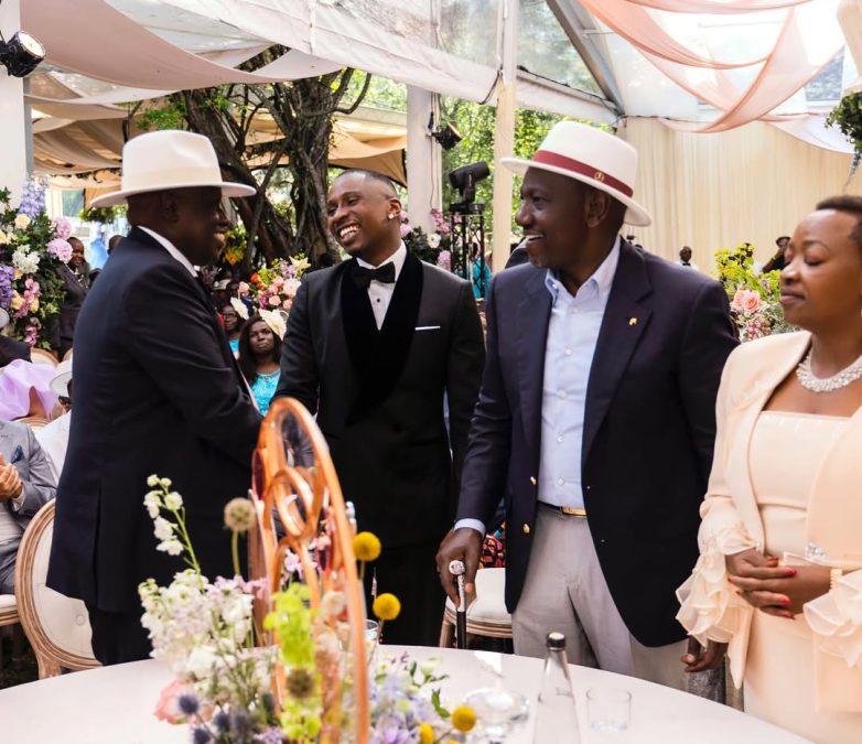 Juma Jux engaging President William Ruto and billionaire David Lang'at on Saturday, June 21, 2025. PHOTO/@juma_jux/Instagram