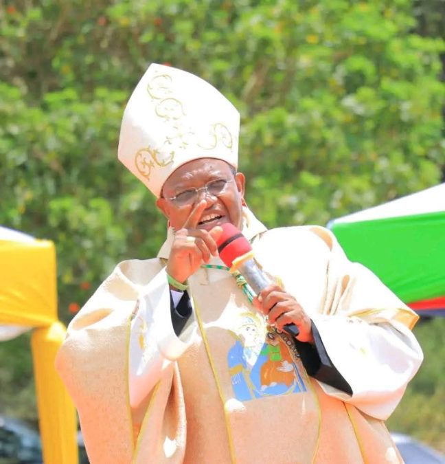 Bishop Muheria speaking during a past event. PHOTO/https://www.facebook.com/photo/?fbid=1204813067708062&set=a.578497167006325