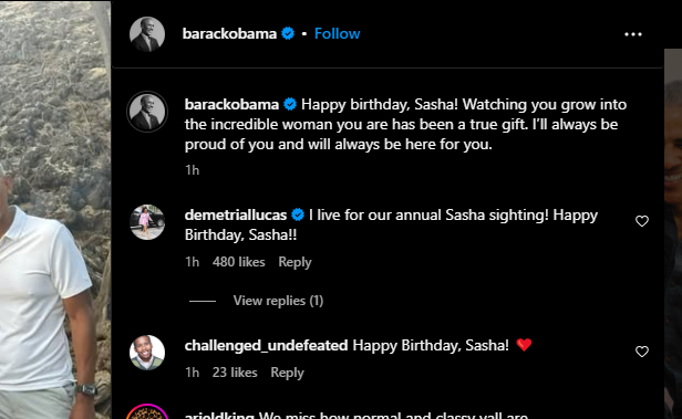 A post shared by Barack Obama on Tuesday, June 10, 2025, on his Instagram page. PHOTO/Screengrab by K24 Digital from @barackobama