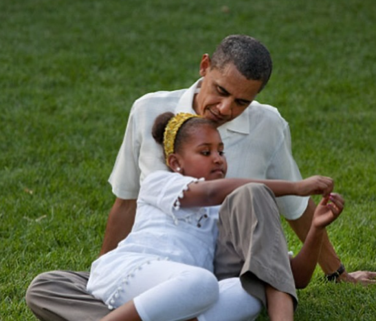 Retired U.S. President Barack Obama and his daughter Sasha as a kid. PHOTO/@barackobama/Instagram