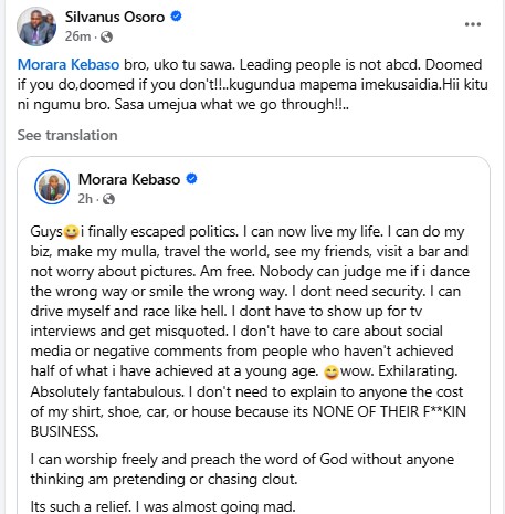 South Mugirango MP Sylvanus Osoro