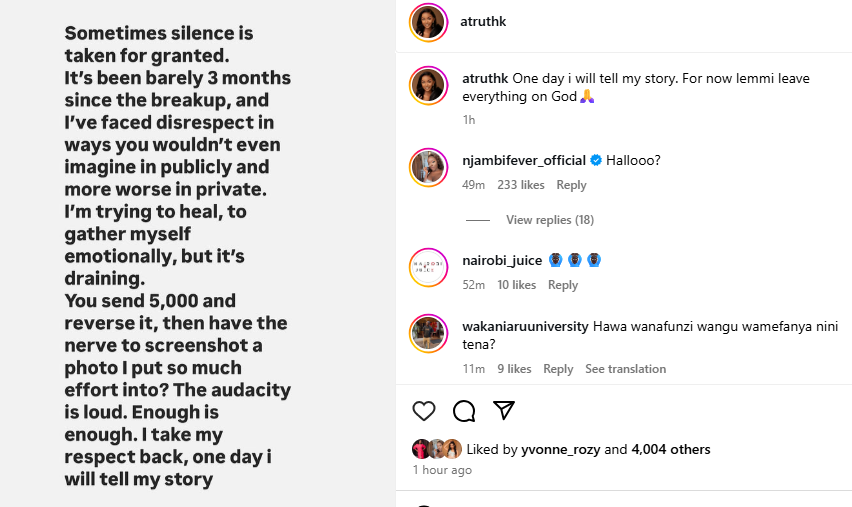 Ruth K’s statement on June 19, 2025. PHOTO/ A screengrab by K24 Digital of posts by atruthk/X