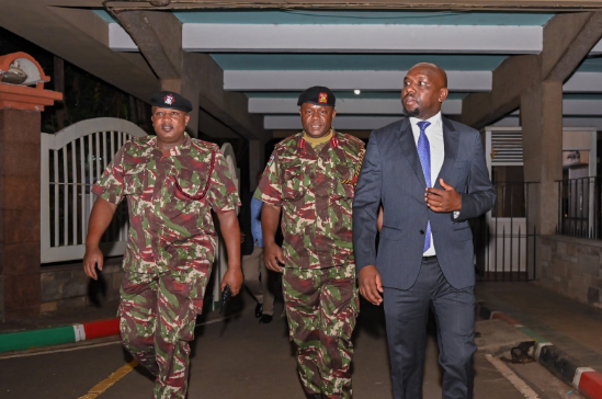 Interior CS Kipvhumba Murkomen when he met police on June 25, 2025.