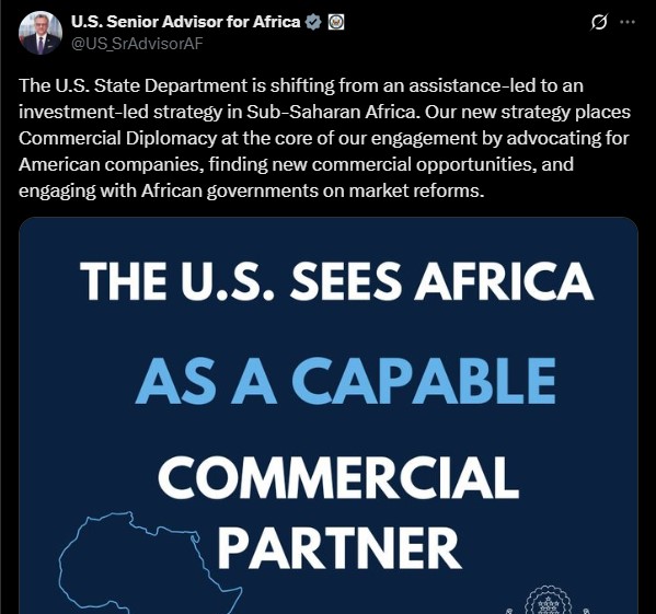 US Senior Advisor for Africa, Massad Boulos' statement shared on Tuesday, June 3, 2025. PHOTO/ screengrab by K24 Digital/@US_SrAdvisorAF/X