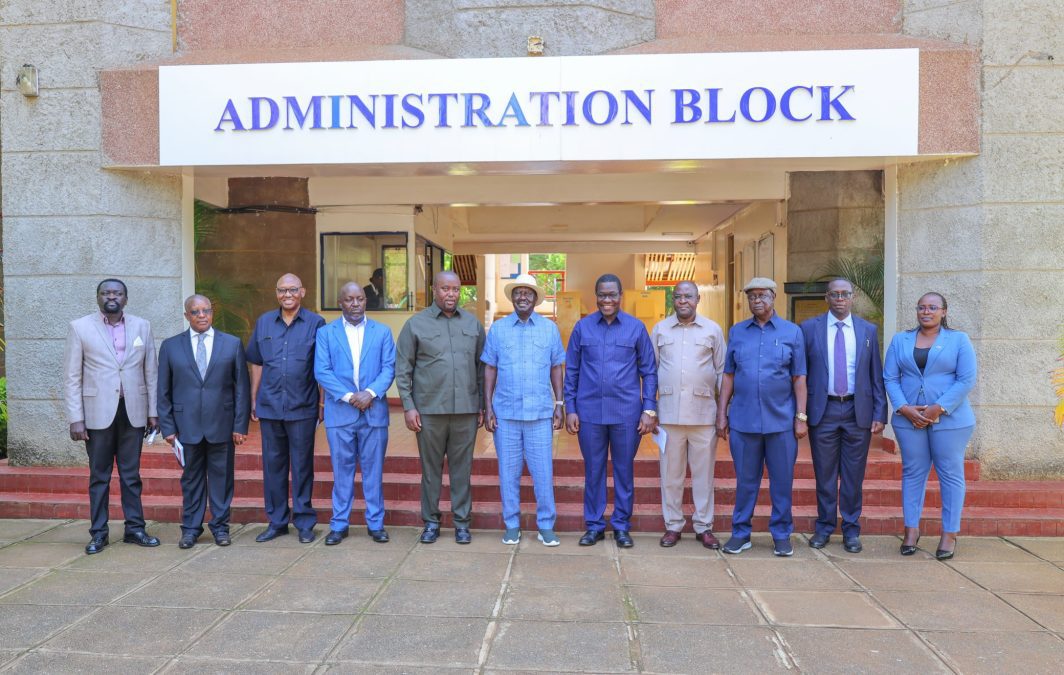 Raila Odinga, Energy CS Opiyo Wandayi, with other stakeholders at a nuclear energy stakeholder engagement at Jaramogi Oginga Odinga University on June 27, 2025. PHOTO/@nuclearkenya/X