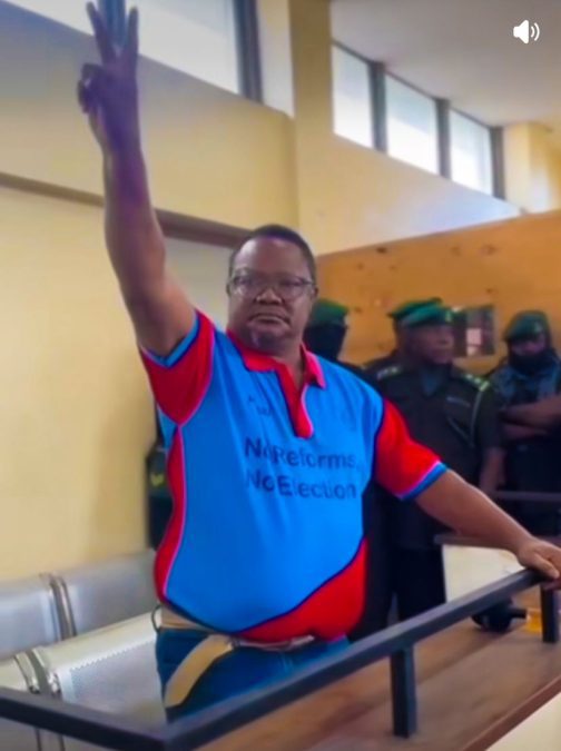Tundu Lissu when he appeared in court on Monday, June 2, 2025. PHOTO/Screengrab by K24 Digital of YouTube video by WasafiTV
