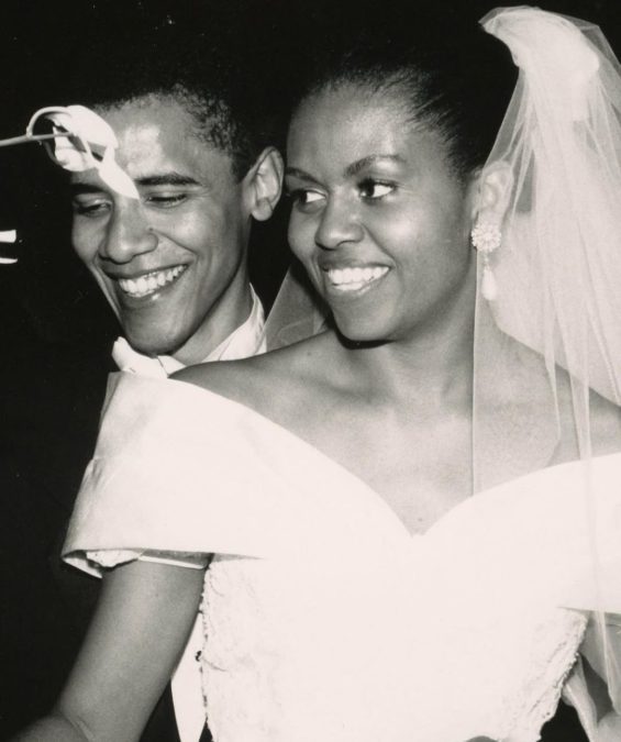 Barack Obama and Michelle during their wedding. PHOTO/@BarackObama/X