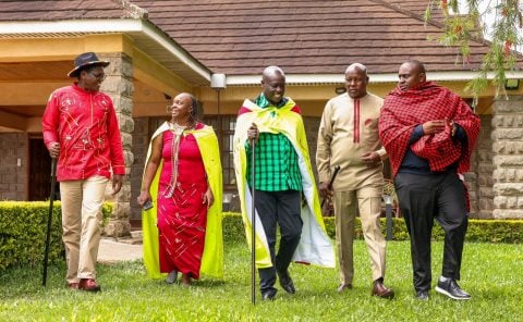 A delegation from Kajiado during their visit to Gachagua’s Wamunyoro Residence. 