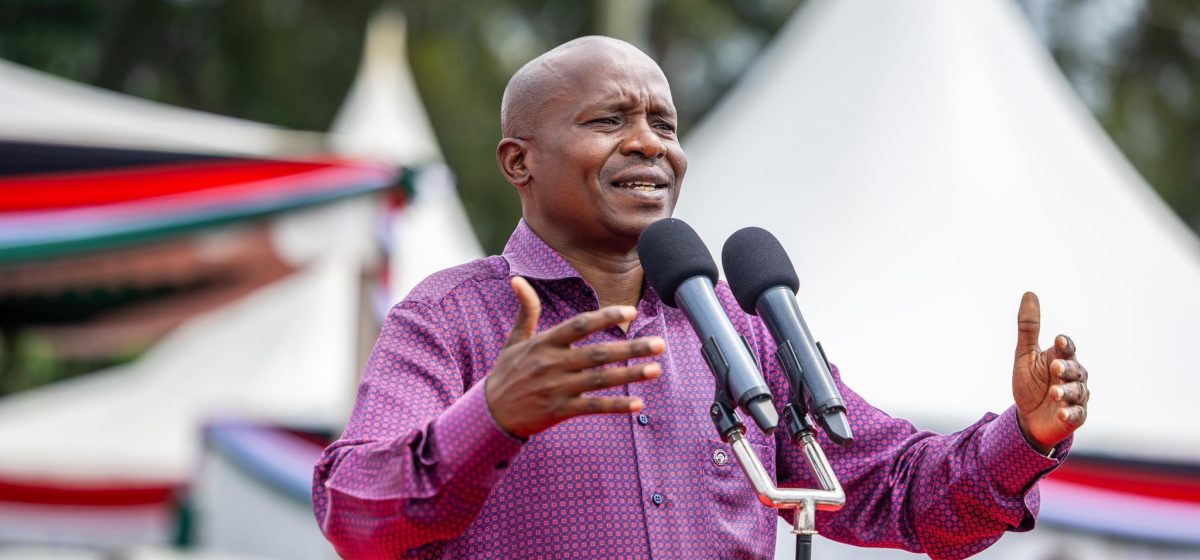 DP Kithure Kindiki gestures during a past political rally. PHOTO/https://www.facebook.com/KithureKindiki