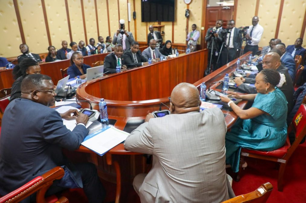 Environment Ministry officials and Senators, during a session of the Senate Committee on Delegated Legislation on July 28, 2025. PHOTO/https://www.facebook.com/ParliamentKE