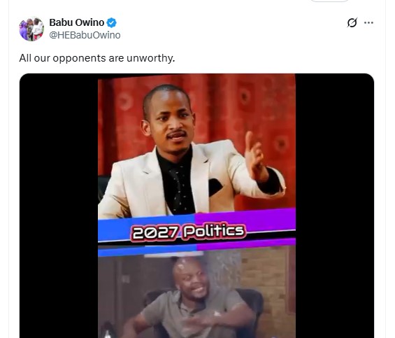 Babu Owino reacts to Jalang'o's endorsement for Nairobi governorship