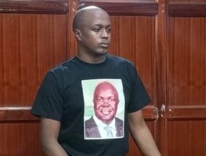 Jackson Kuria Kihara alias Cop Shakur during his past court appearance. PHOTO/Zipporah Ngwatu