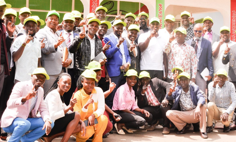 Bungoma youth leaders at the DCP party headquarters in Nairobi.
