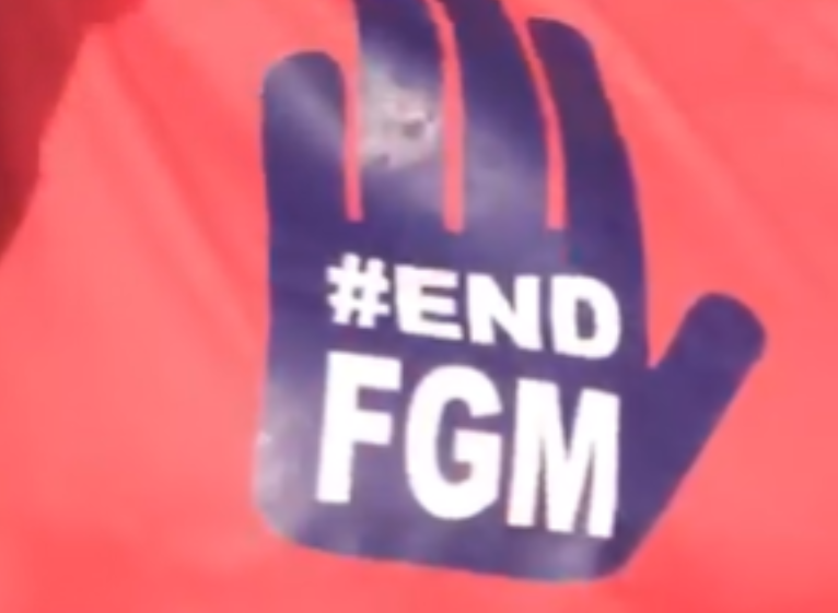 End FGM hashtag on T-shirt. PHOTO/Screengrab by K24 Digital