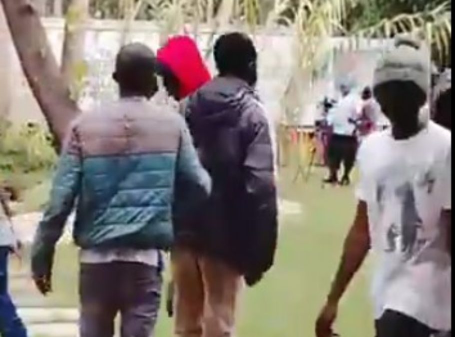 A section of who stormed a press conference held at the KHRC offices in Nairobi. PHOTO/screengrab by K24 Digital from video posted by @bonifacemwangi