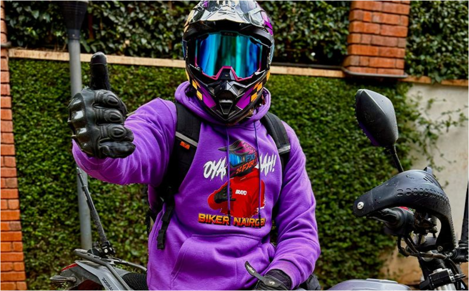 Viral biker Brayo explains why he never removes his helmet