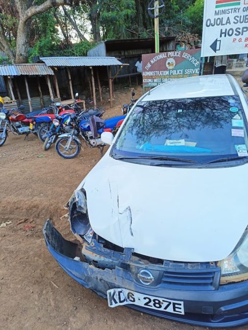 A photo of Okiya Omtatah's car. PHOTO//@AlinurMohamed/X