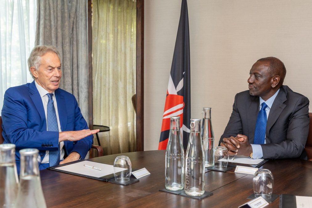 William Ruto with  the former UK Prime Minister and Tony Blair Institute founder Tony Blair