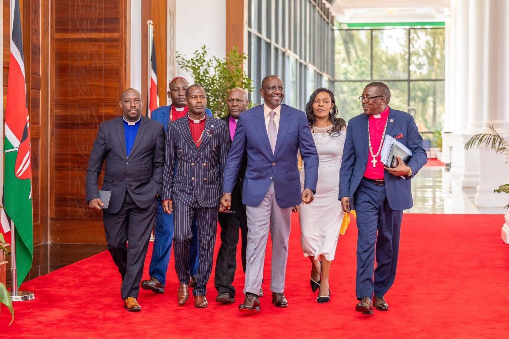 A delegation of clergy in the statehouse. PHOTO//@StateHouseKenya/X
