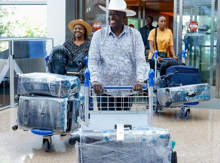 Gachagua and his wife, Dorcas, arrive in the US. PHOTO/@rigathi/X
