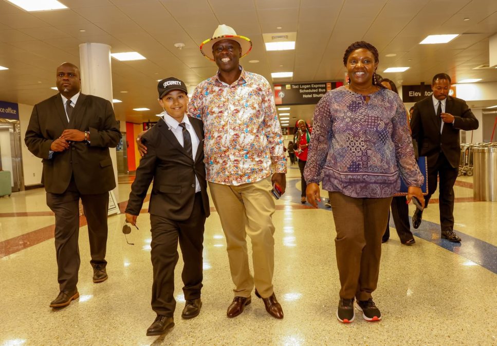 Rigathi Gachagua is welcomed upon arrival at Logan International Airport in Boston on July 17, 2025. PHOTO/@_DCPTV/X