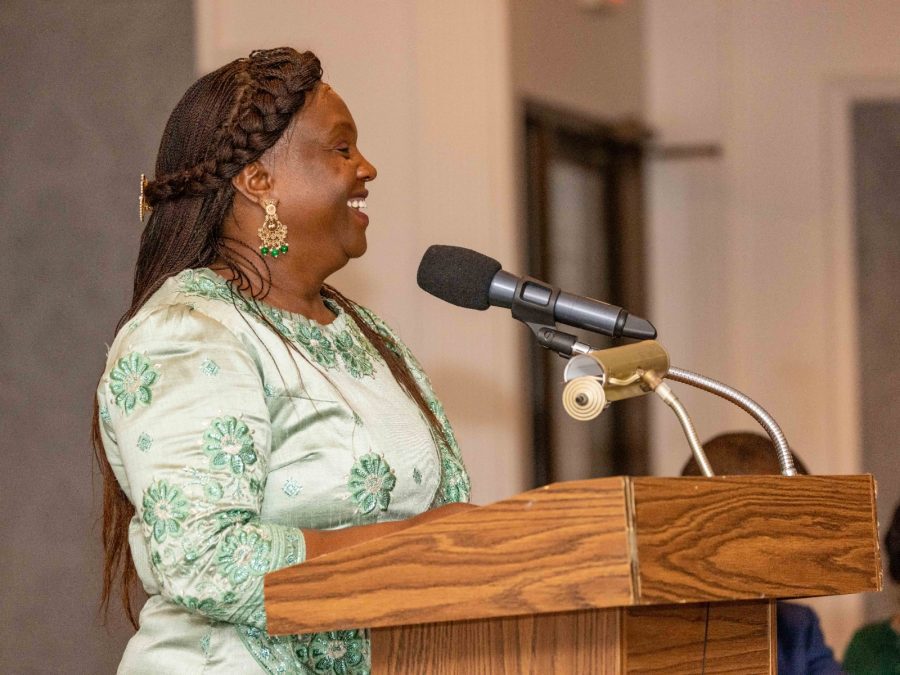 Dorcas Rigathi addresses Kenyan clergy during a church event in the United. PHOTO/@rigathi/X
