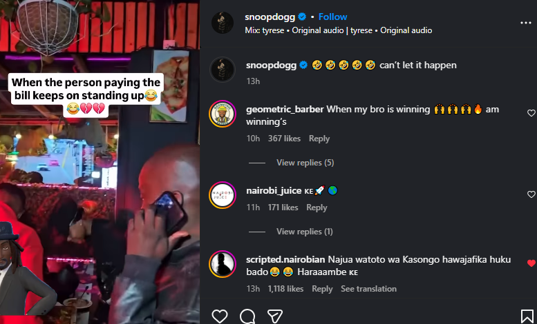 A post shared by Snoop Dogg of Jaymohdecin on Wednesday, July 2, 2025, on his Instagram page. PHOTO/Screengrab by K24 Digital from @snoopdogg