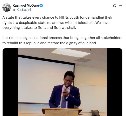 Kasmuel condemns police killings during protests