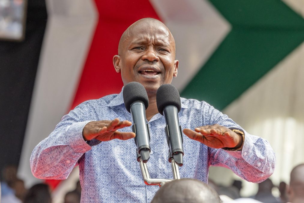 DP Kithure Kindiki gestures during a past political rally. PHOTO/https://www.facebook.com/KithureKindiki