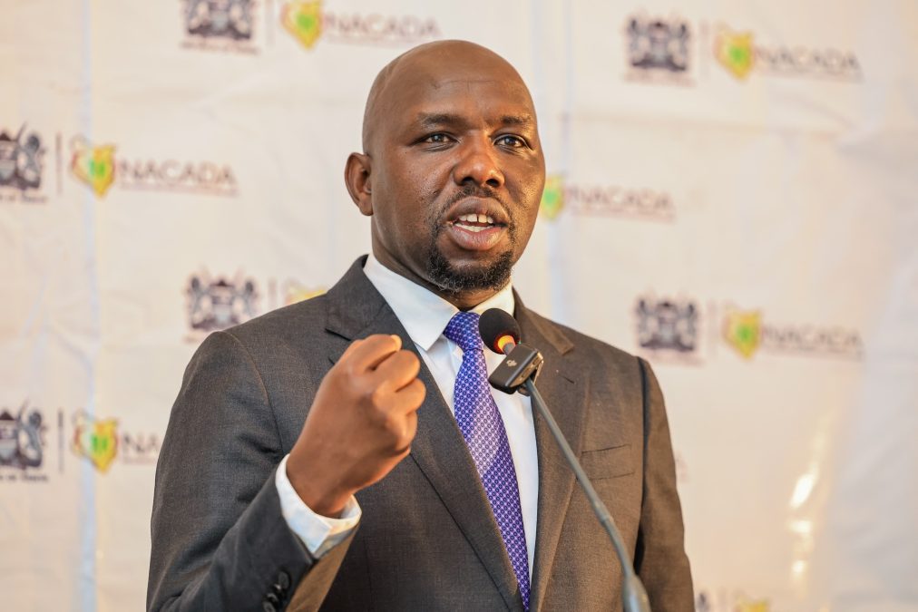 Interior CS Kipchumba Murkomen gestures during a public event. PHOTO/https://www.facebook.com/OnesimusKipchumbaMurkomen