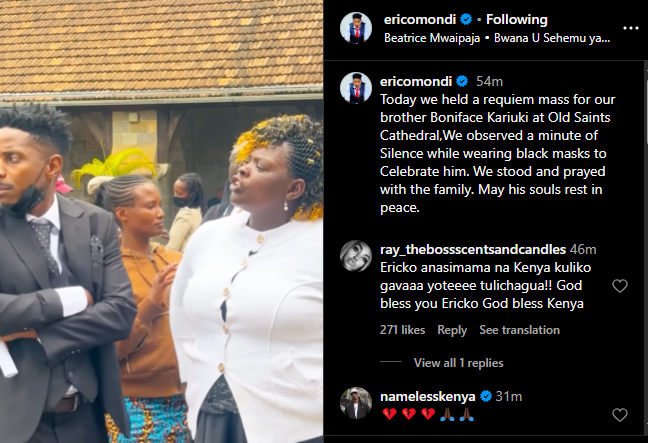 A post shared by Eric Omondi on Wednesday, July 9, 2025, on his Instagram, page. PHOTO/Screengrab b y K24 Digital from @ericomondi